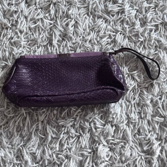 NWOT!  Purple Wristlet Clutch in Vegan Leather and Suede - Picture 2 of 6